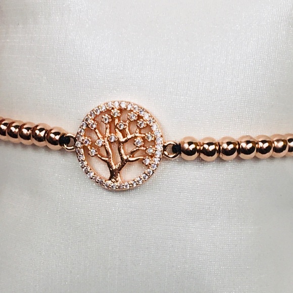 Tree of life Beaded Gold-Rose Bracelet - Picture 2 of 3